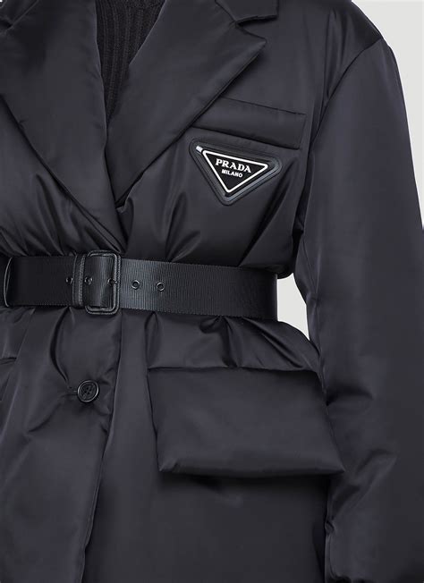 prada belted jacket|prada nylon jacket women's.